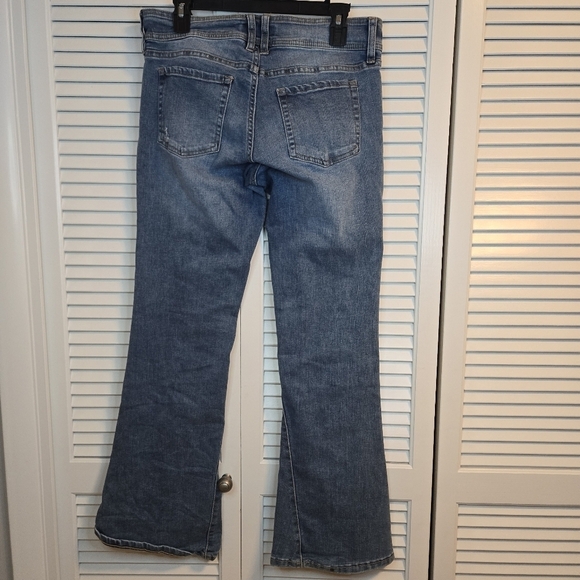 Aeropostale Cassie Distressed Super Low Rise Flare Blue Jeans Size 10 REG - Picture 6 of 8
